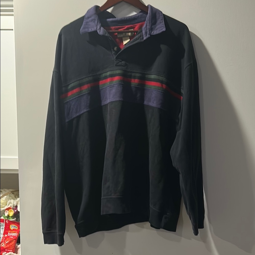 Sun + Stone Men's Polo Shirt - Black with Red and Purple Accents